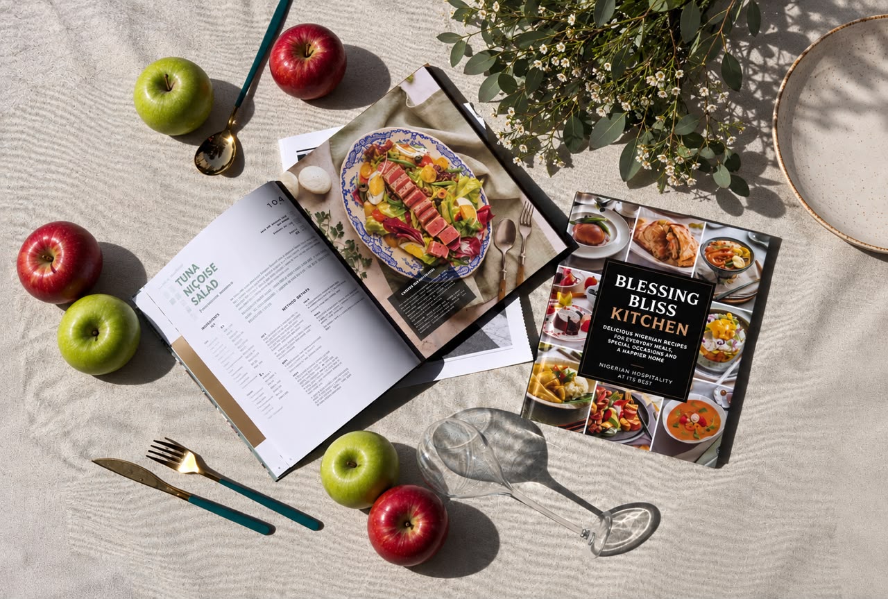 Blessing Bliss Kitchen cookbook flat-lay